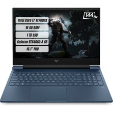 Hp Victus 16-R1001NT Intel Core I7 14700HX 16 GB 1 Tb SSD RTX4060-8GB Freedos 16.1" Fhd 144 Hz Taşınabilir Bilgisayar 9J205EA