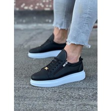 Shoecide Bağcıklı Fermuarlı Rahat Taban Siyah Erkek Sneaker