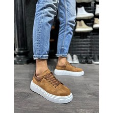 Shoecide Bağcıklı Süet Ortopedik Yüksek Taban Taba Erkek Günlük Sneaker Ayakkabı