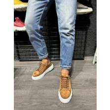 Shoecide Bağcıklı Süet Ortopedik Yüksek Taban Taba Erkek Günlük Sneaker Ayakkabı
