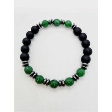 Doğal Taş Dünyası Sertifikalı Aventurin Oniks Hematit Doğal Taş Bileklik