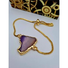 Doğal Taş Dünyası Sertifikalı Akik Doğal Taş Bileklik Asansörlü Kilit Sistemi