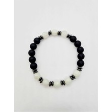 Doğal Taş Dünyası Sertifikalı Akik Hematit Oniks Doğal Taş Bileklik Tasarım