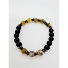 Doğal Taş Dünyası Sertifikalı Doğal Taş Yosunlu Akik , Hematit , Oniks Doğal Taş Bileklik