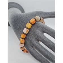 Doğal Taş Dünyası Sertifikalı Küp Akik , Hematit Doğal Taş Bileklik