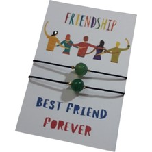 Doğal Taş Dünyası Sertifikalı Dostluk Aventurin Doğal Taşlı Ip Bileklik