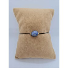 Doğal Taş Dünyası Sertifikalı Apatit Doğal Taş Bileklik Makrome Ayarlamalı Kilit Sistemi