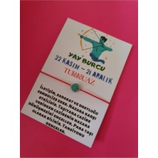 Doğal Taş Dünyası Sertifikalı Yay Burcu Turkuaz Doğal Taşlı Ip Burç Bilekliği