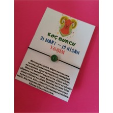 Doğal Taş Dünyası Sertifikalı Koç Burcu Yeşim Doğal Taşlı Ip Burç Bilekliği