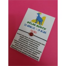 Doğal Taş Dünyası Sertifikalı Oğlak Burcu Akik Doğal Taş Ip Burç Bilekliği