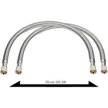 Bdl Armatür Çelik Örme Klozet Taharet Flexi Hortumu 2 Adet 70 cm 3/8