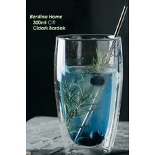 Berdina Home Çift Cidarlı 300ML Cam Bardak | Çift Cidarlı Bardak Double Wall Glass