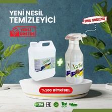 Glint 5 Lt + 2 x 1 Lt.  Bitkisel Banyo ve Mutfak Temizleyici Yağ Sökücü Kireç Çözücü Spreyi