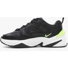 Nike M2K Tekno Leather Unisex Sneaker Hakiki Deri Beyaz Spor Ayakkabı Siyah Yükseklik 4cm