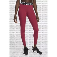 Nike Pro Mid Rise Graphic Leggings Toparlayıcı Bordo Tayt
