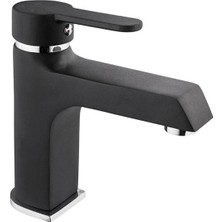Kare Stil Mix Lavabo Bataryası Siyah-Krom
