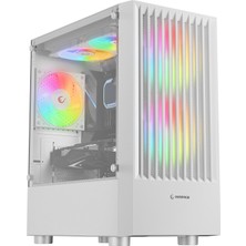 Rampage Lyra Mesh Temperli Camlı Beyaz 3* 12CM Rgb Fan M-Atx Mini-T Gaming Oyuncu Kasası