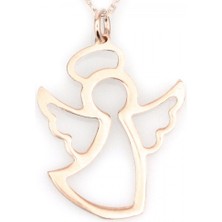 Altın Marketim Rose Altın Kaplama Gümüş Küçük Melek Kolye