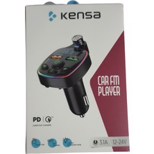 Kensa Yeni Nesil Car Fm Player  Typ-Ce  Çift USB Şarj Özellikli Dijital Ekranlı Fm Transmitter Cihazı