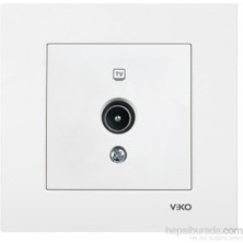 Viko Karre Beyaz F Konnektörlü Uydu Prizi Geçişli-Sonlu (Çerçeve Dahil)