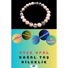 Doğal Taş Dünyası Sertifikalı Ateş Opal Doğal Taş Bileklik Aaa Kalite 8 mm