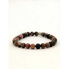 Doğal Taş Dünyası Sertifikalı Doğal Rodonit Taşı Bileklik 6 mm