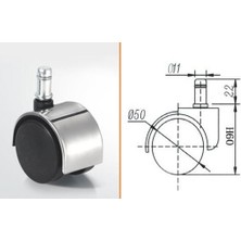 Timob Ofis Koltuğu Krom Tekerlek (5ADET)