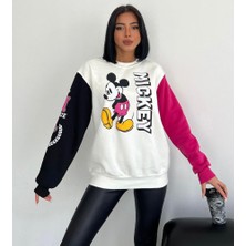 RYN Tasarım Mickey Mouse Desenli Oversize Sweatshirt