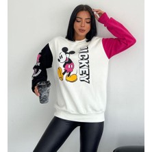 RYN Tasarım Mickey Mouse Desenli Oversize Sweatshirt