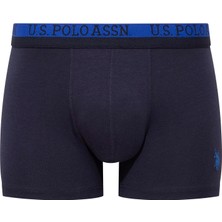 U.S. Polo Assn. Erkek Baskılı-Lacivert-Saks 3'lü Boxer 80522