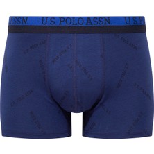 U.S. Polo Assn. Erkek Baskılı-Lacivert-Saks 3'lü Boxer 80522