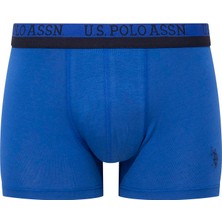 U.S. Polo Assn. Erkek Baskılı-Lacivert-Saks 3'lü Boxer 80522