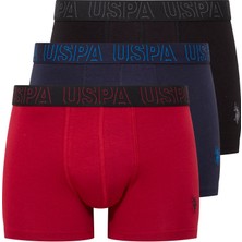 U.S. Polo Assn. Erkek Bordo-Lacivert-Siyah 3'lü Boxer 80518