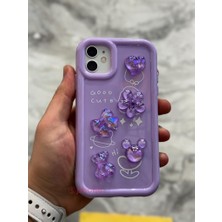 SPHONE iPhone 12 Kılıf 3D Kabartma Emoji Figür Ayıcık Çiçek Kurdele Happy Good Luck Funny Heart Toys