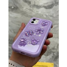 SPHONE iPhone 12 Kılıf 3D Kabartma Emoji Figür Ayıcık Çiçek Kurdele Happy Good Luck Funny Heart Toys