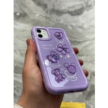 SPHONE iPhone 12 Kılıf 3D Kabartma Emoji Figür Ayıcık Çiçek Kurdele Happy Good Luck Funny Heart Toys