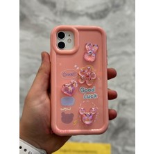 SPHONE iPhone 12 Kılıf 3D Kabartma Emoji Figür Ayıcık Çiçek Kurdele Happy Good Luck Funny Heart Toys