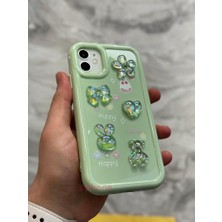 SPHONE iPhone 12 Kılıf 3D Kabartma Emoji Figür Ayıcık Çiçek Kurdele Happy Good Luck Funny Heart Toys