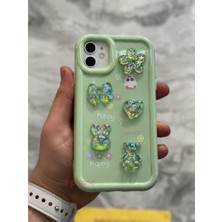 SPHONE iPhone 12 Kılıf 3D Kabartma Emoji Figür Ayıcık Çiçek Kurdele Happy Good Luck Funny Heart Toys