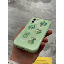 SPHONE iPhone 12 Kılıf 3D Kabartma Emoji Figür Ayıcık Çiçek Kurdele Happy Good Luck Funny Heart Toys