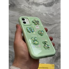 SPHONE iPhone 12 Kılıf 3D Kabartma Emoji Figür Ayıcık Çiçek Kurdele Happy Good Luck Funny Heart Toys