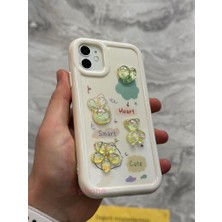 SPHONE iPhone 12 Kılıf 3D Kabartma Emoji Figür Ayıcık Çiçek Kurdele Happy Good Luck Funny Heart Toys