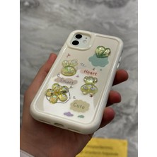 SPHONE iPhone 12 Kılıf 3D Kabartma Emoji Figür Ayıcık Çiçek Kurdele Happy Good Luck Funny Heart Toys