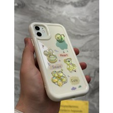 SPHONE iPhone 12 Kılıf 3D Kabartma Emoji Figür Ayıcık Çiçek Kurdele Happy Good Luck Funny Heart Toys