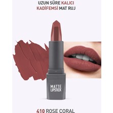 410 Rose Coral Mat Ruj - Kuruma Yapmayan Pürüzsüz Dokunuş ve Kadifemsi Etki -  Matte Lipstick