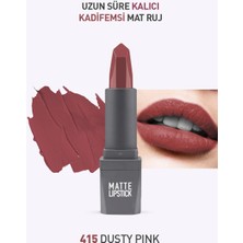 415 Dusty Pink Mat Ruj - Kuruma Yapmayan Pürüzsüz Dokunuş ve Kadifemsi Etki - Matte Lipstick