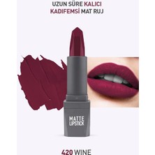 420 Wine Mat Ruj - Kuruma Yapmayan Pürüzsüz Dokunuş ve Kadifemsi Etki - Matte Lipstick