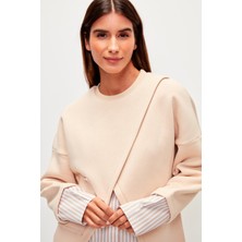 Muni Muni Poplin Garnili Oversize Sweatshirt-Vizon