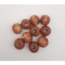 Angel Çanta Aksesuar 20 mm Ahşap Yuvarlak Boncuk Taba Renk 10 Adet