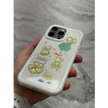 SPHONE iPhone 11 Pro Kılıf 3D Kabartma Emoji Figür Ayıcık Çiçek Kurdele Happy Good Luck Funny Heart